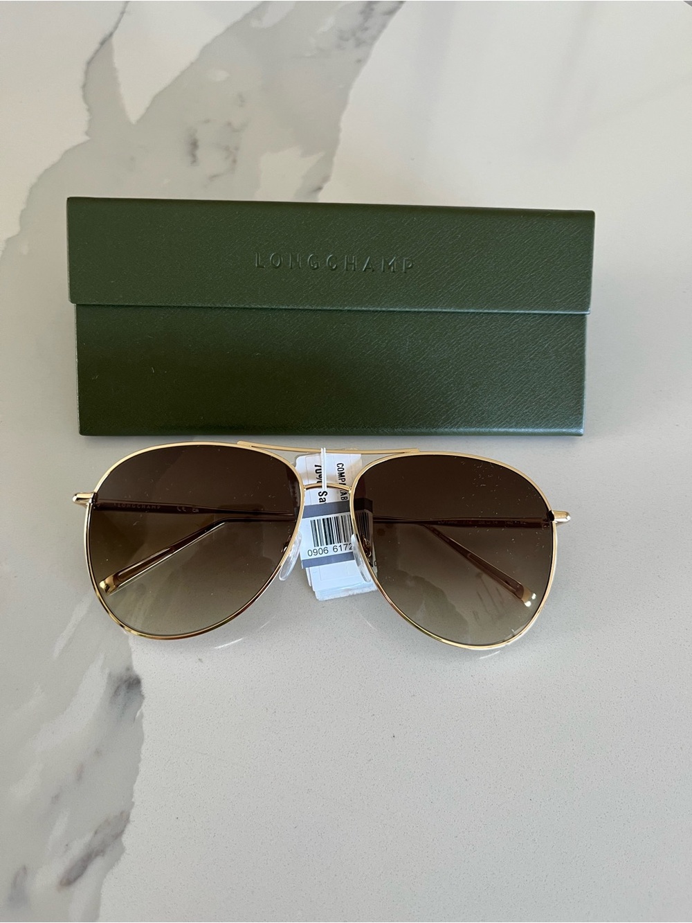 Longchamp Gold Aviator Sunglasses